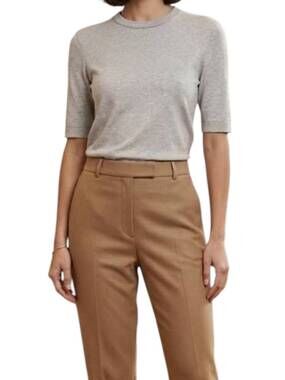 NEW BRUNELLO CUCINELLI women's short sleeve tee shirt in light grey